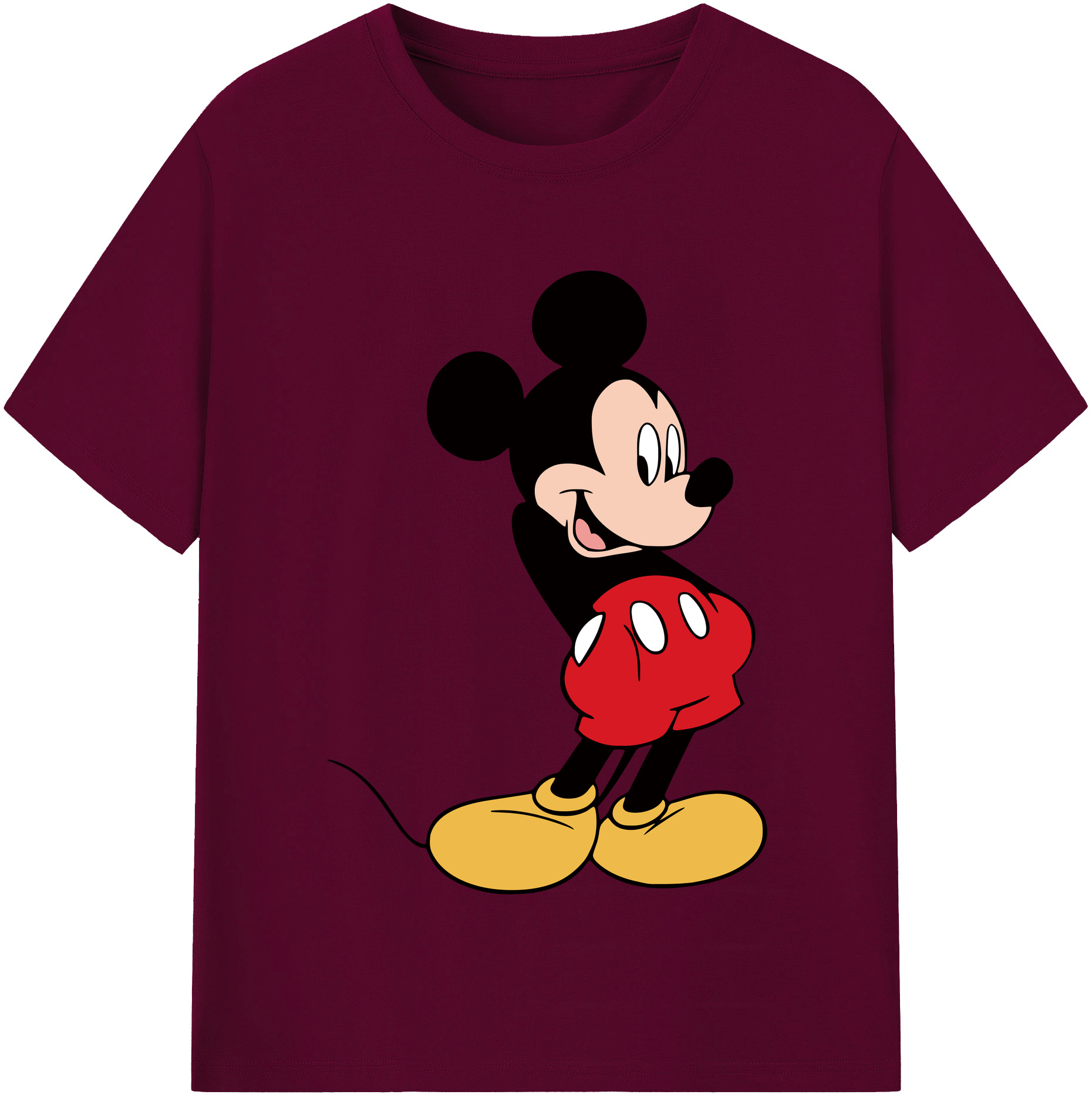 （画像用） ミッキーマウス Mickey Mouse レディースカジュアルプリントTシャツ（綿100％）